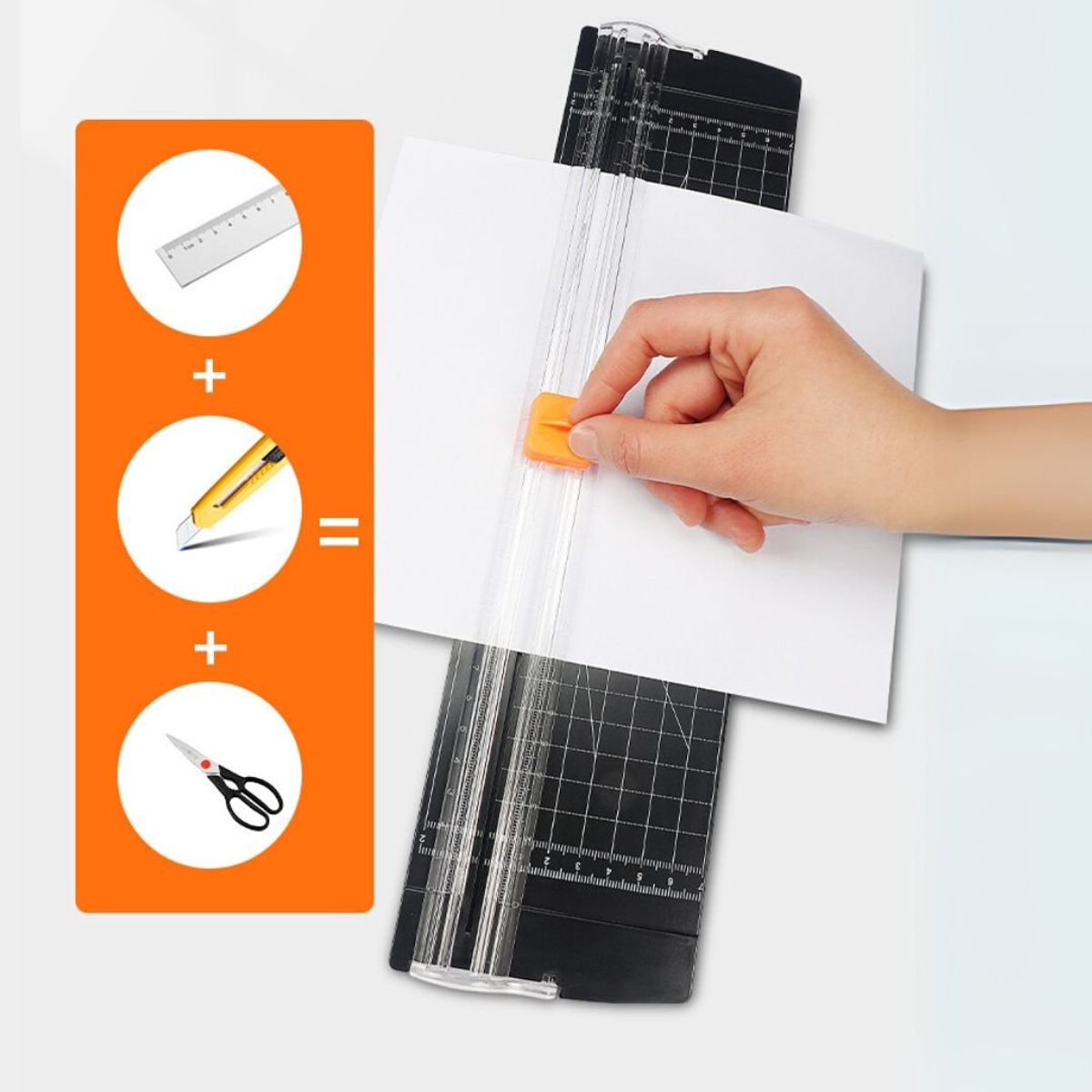 CRUSEC - Cutter Guillotina A4 Estudiantes Trabajo Papelería - Blanco