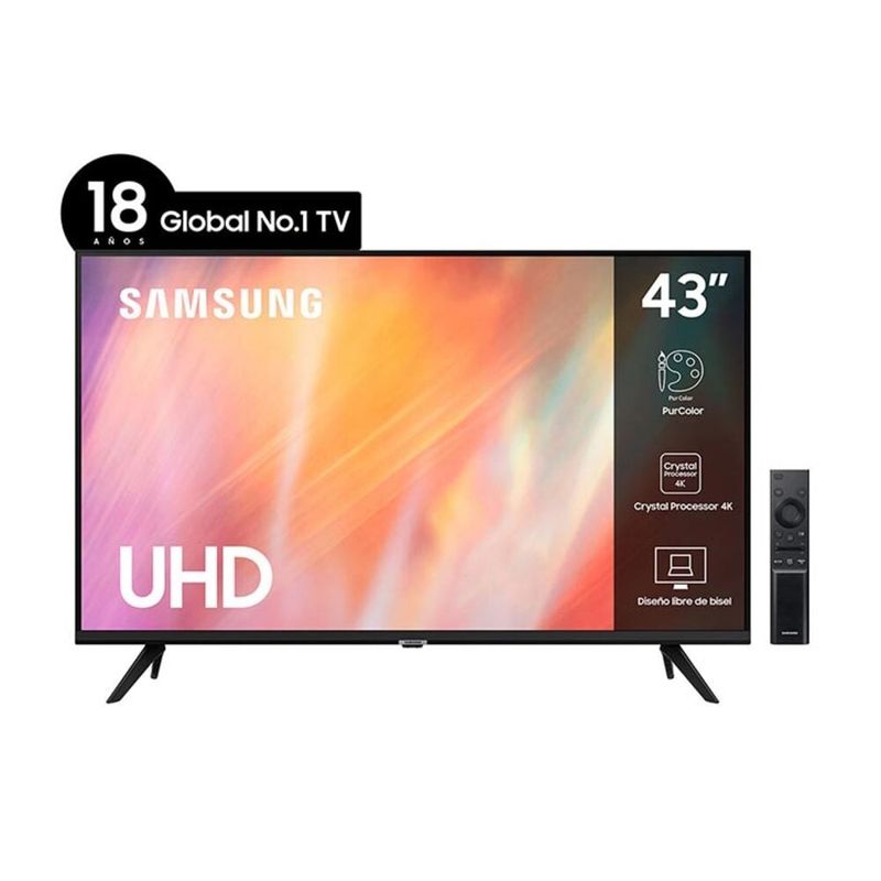 SAMSUNG - Smart Tv Samsung Series 7 Un43au7090gxzs Led Tizen 4k 43