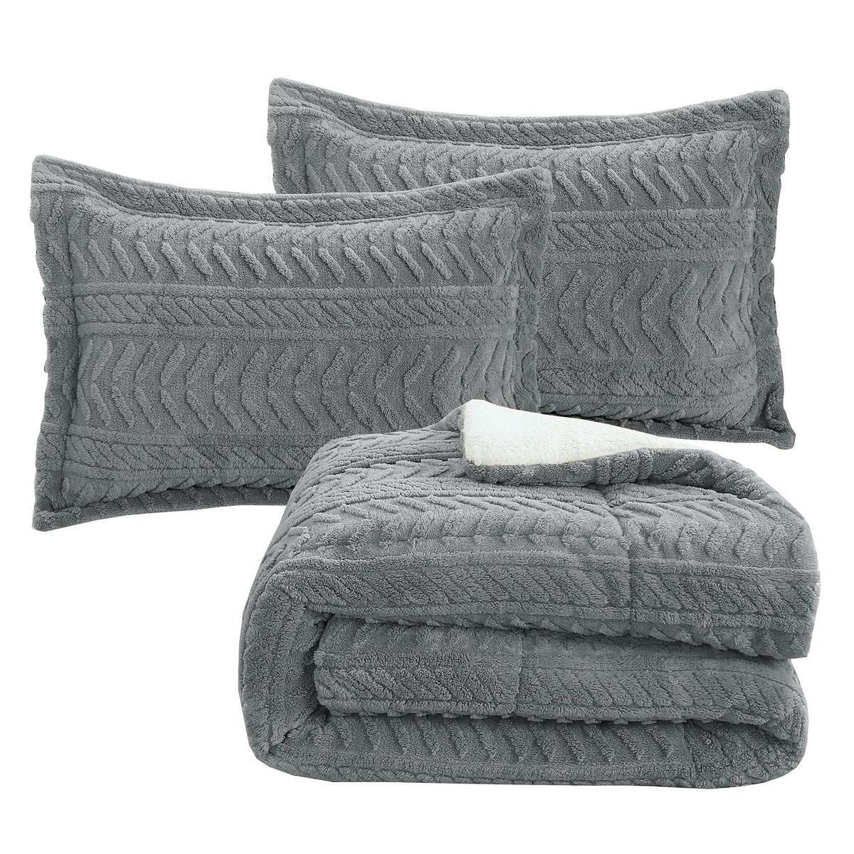 ANDES - PLUMON ANDES CHIPORRO JACQUARD GRIS 1.5 PLAZA