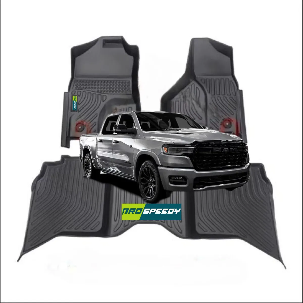 GENERICO - PISOS CALCE PERFECTO PROSPEEDY DODGE RAM 1500 2500 3500 2008+ CON CAMELLO SIN CONSOLA