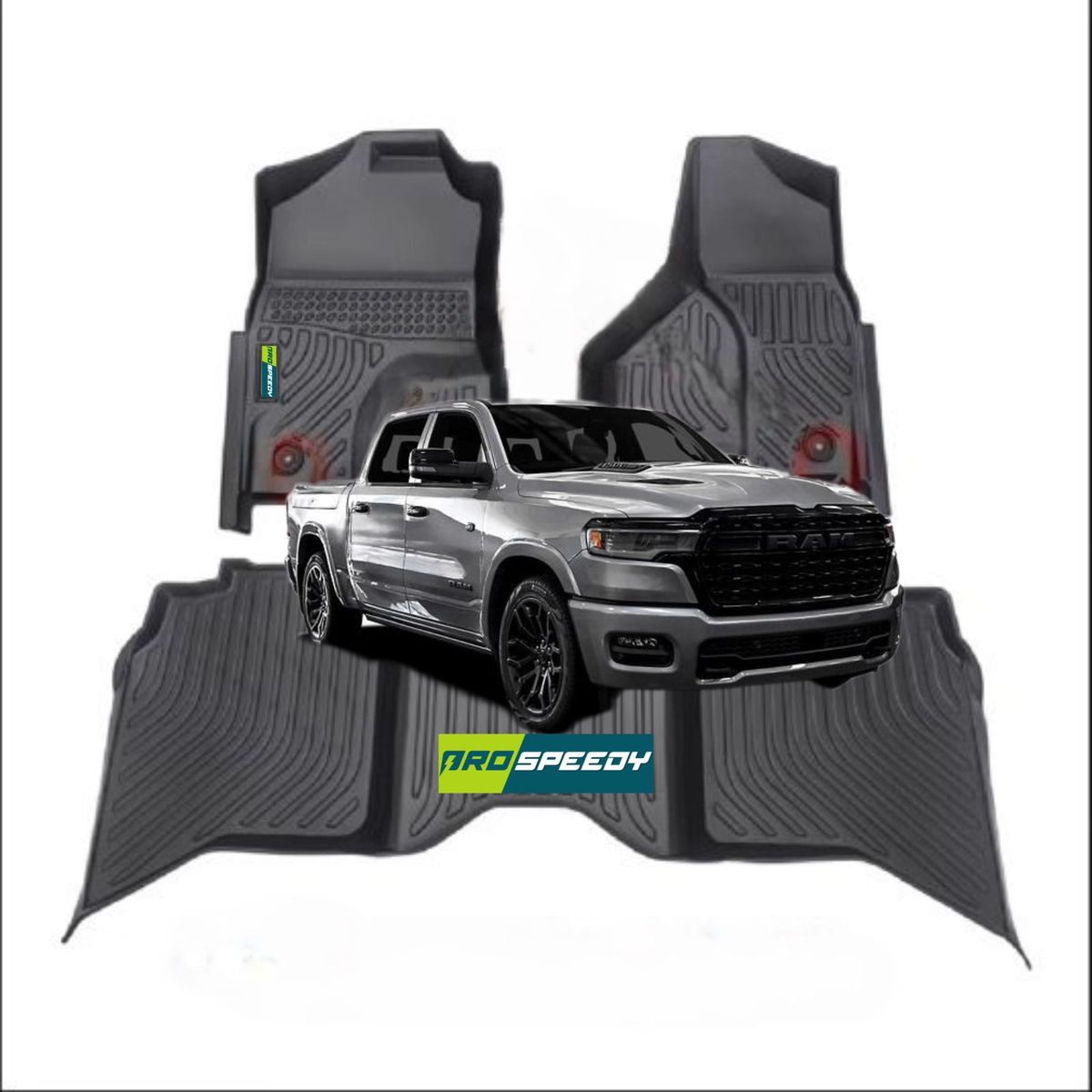 GENERICO - PISOS CALCE PERFECTO PROSPEEDY DODGE RAM 1500 2500 3500 2008+ CON CAMELLO SIN CONSOLA