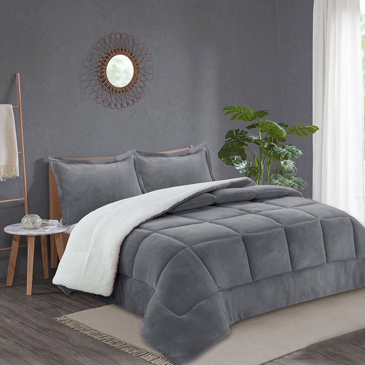 ANDES - PLUMON ANDES CHIPORRO LISO GRIS 1.5 PLAZA