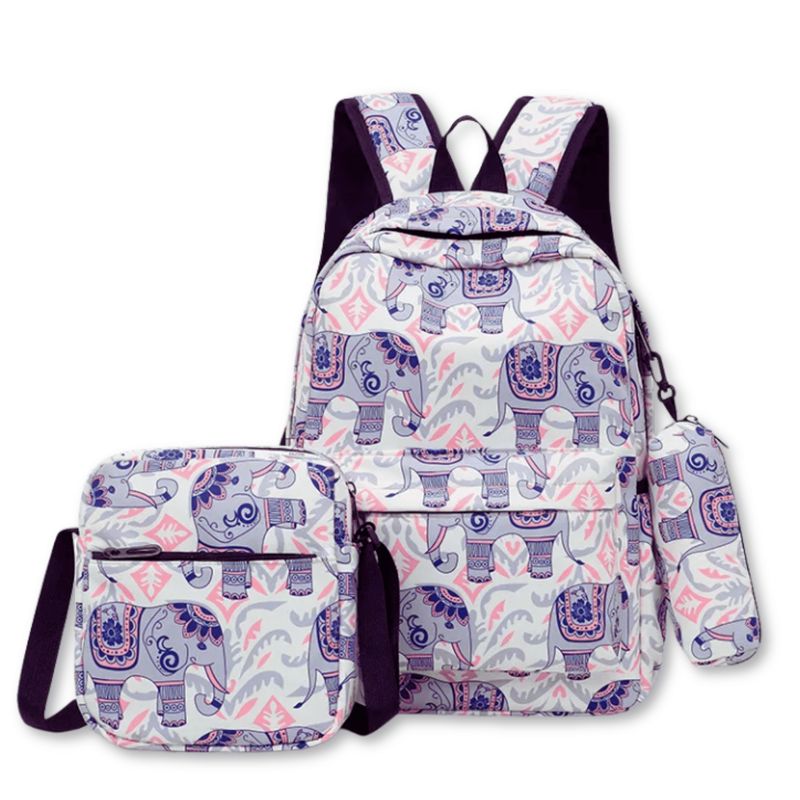 UTILISIMO - Pack Mochila Lonchera Estuche 43cm Juvenil y Escolar Elephant
