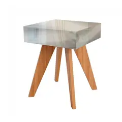 GENERICO - Mesa Auxiliar Retro 45 Cm 100% MDF Con Espejos