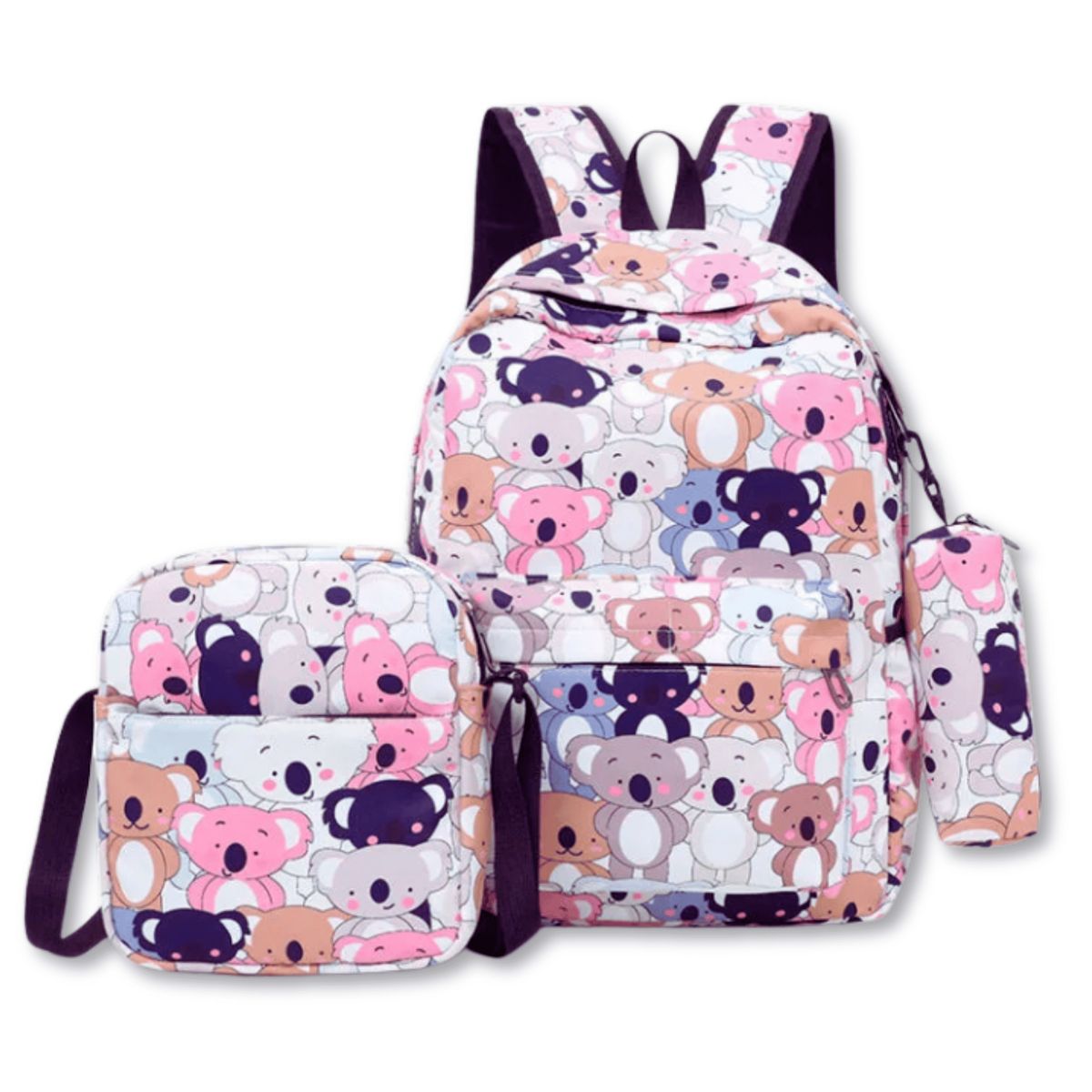 UTILISIMO - Pack Mochila Lonchera Estuche 43cm Juvenil y Escolar Koala