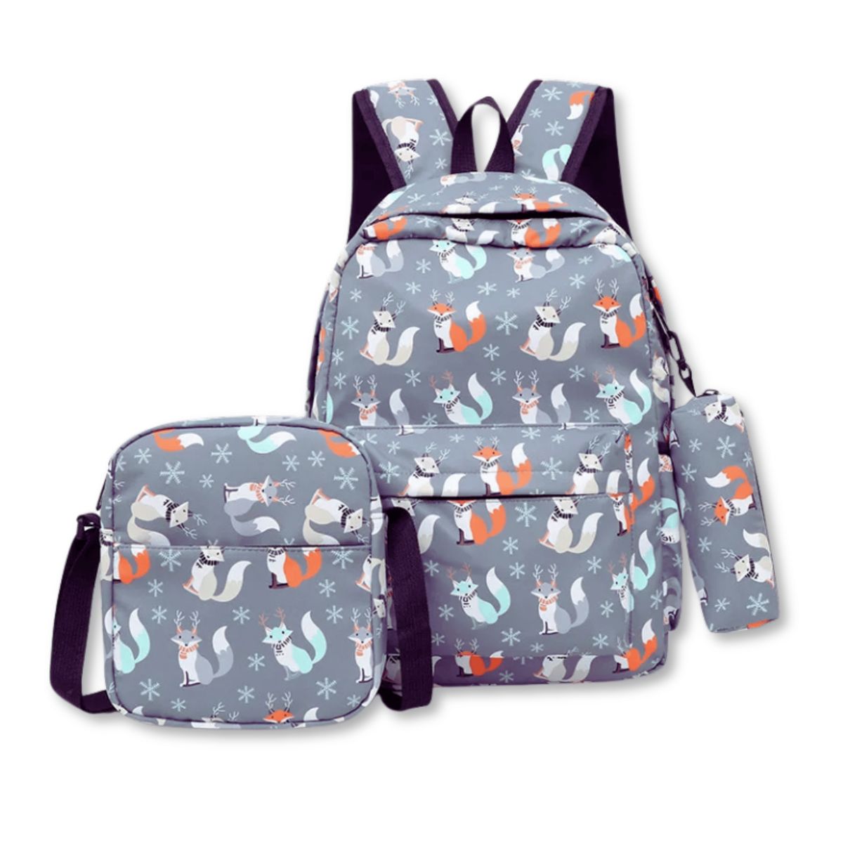 UTILISIMO - Pack Mochila Lonchera Estuche 43cm Juvenil y Escolar Fox