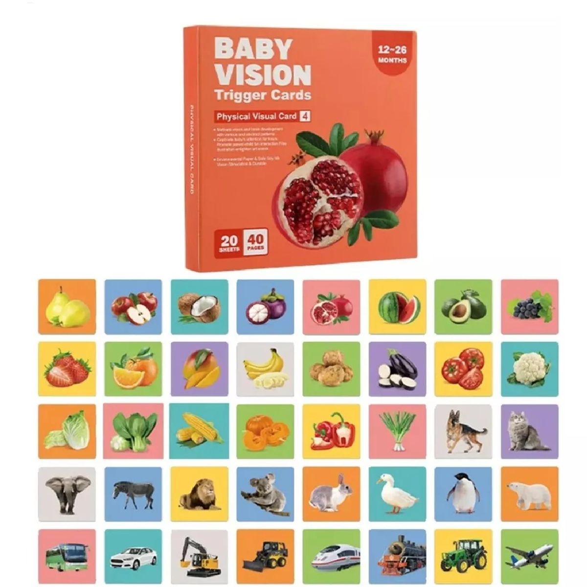 GENERICO - Tarjetas Educativas Estimulación Visual 12-36 Meses