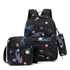 UTILISIMO - Pack Mochila Lonchera Estuche 43cm Juvenil y Escolar Planets