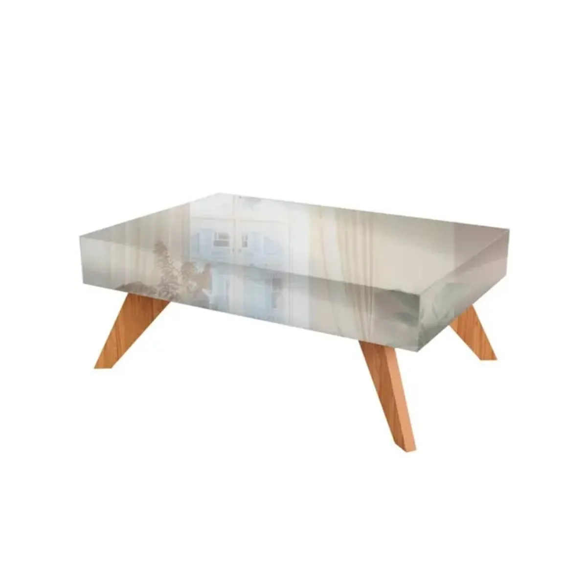 GENERICO - Mesa De Centro Retro 90 Cm 100% MDF Con Espejos