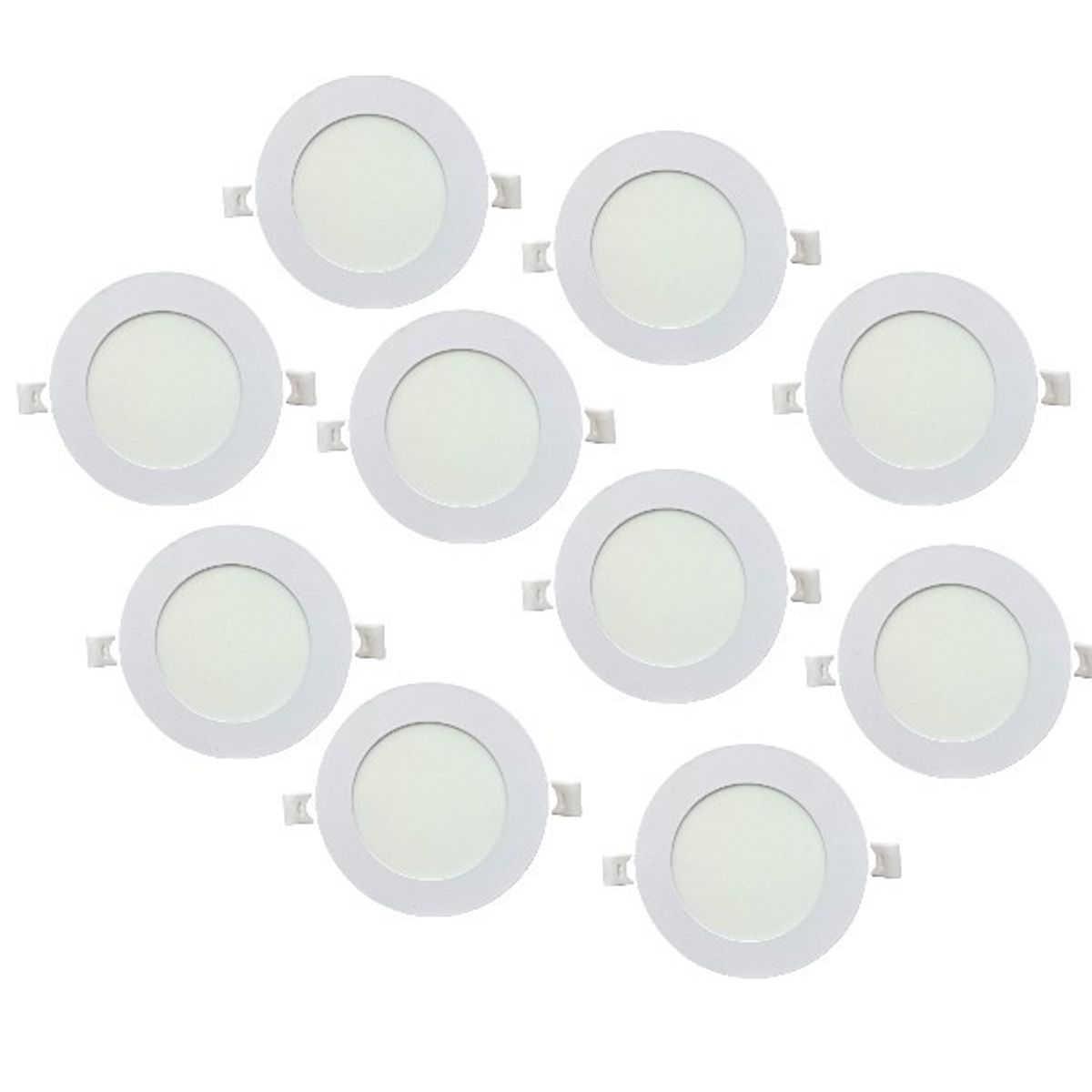 WANT - pack 10 foco panel led embutido redondo 6w 3000k Luz cálida