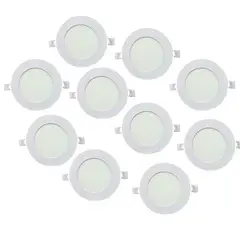 WANT - Pack 10 foco panel led embutido redondo 6w 3000k Luz cálida