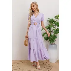 MPROPIA - Maxi Vestido Largo Primavera Mujer Casual Eventos Cinturon 3333