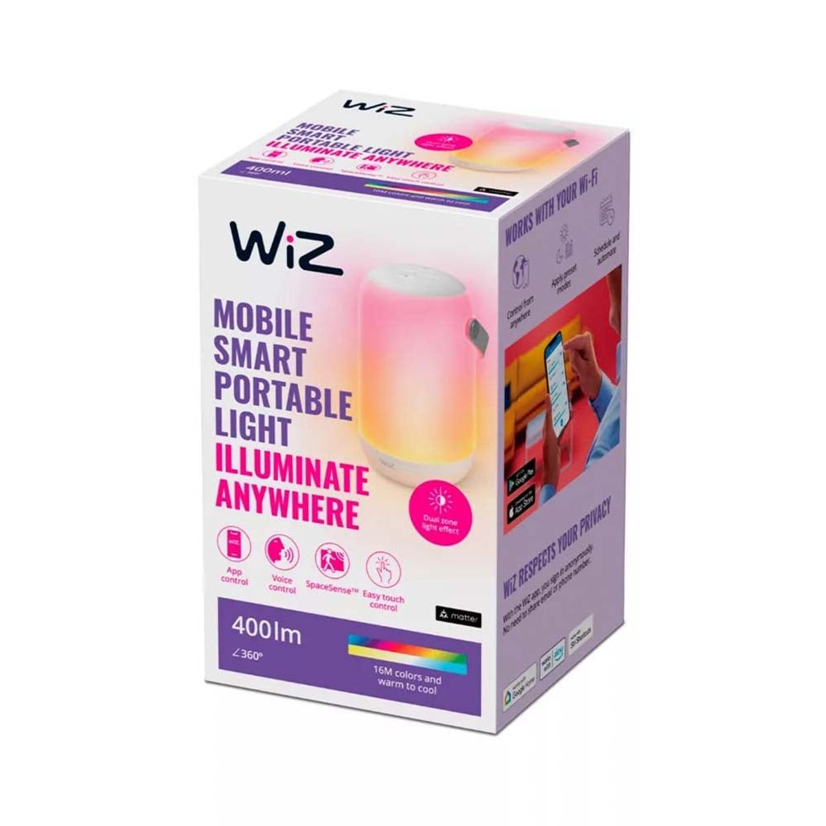WIZ - Luz Portátil Móvil WiFi RGB Wiz
