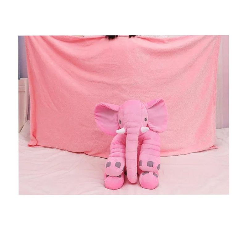 GENERICO - Peluche de apego elefante para bebés 40cm con manta rosado