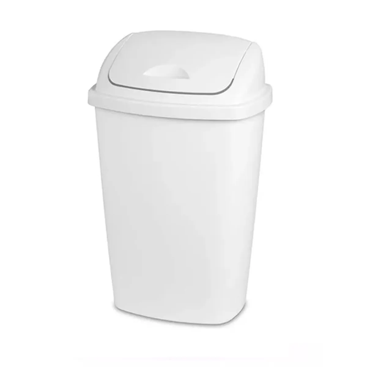 GENERICO - Basurero Plástico Baño Cocina 30 Litros Tapa Vaivén Blanco