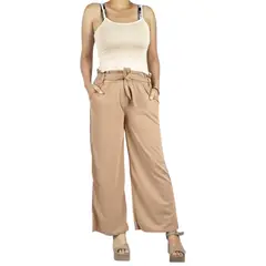 MPROPIA - Pantalon Palazzo Verano Mujer Cintura Elasticada Bolsillos 709