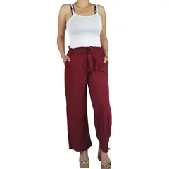MPROPIA - Pantalon Palazzo Verano Mujer Cintura Elasticada Bolsillos 709