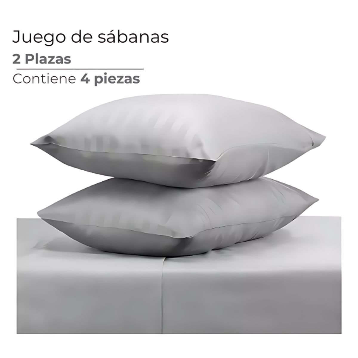 GENERICO - Juego Sábanas De Lujo 2 Plazas Microfibra Ultra Suave 4 Pzas