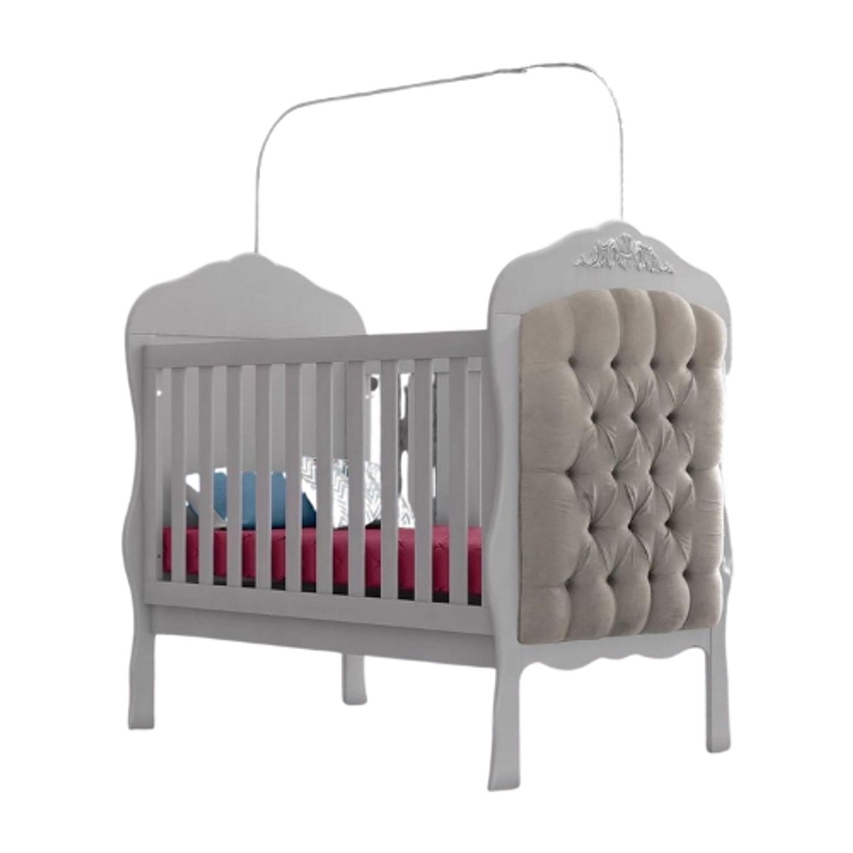 MUNDO BEBE - Cuna Evolutiva Realeza Capitone Beige Mundo Bebé