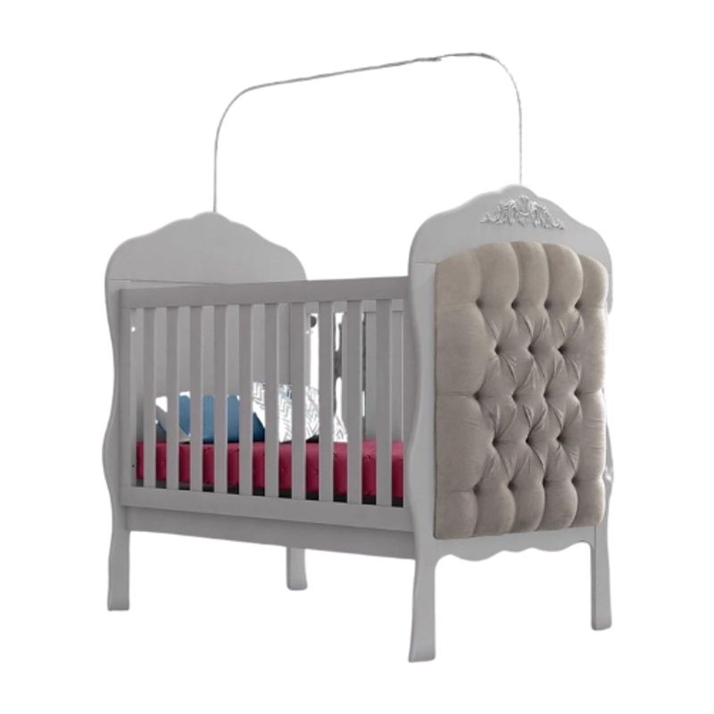 MUNDO BEBE - Cuna Realeza Capitone Beige Mundo Bebé