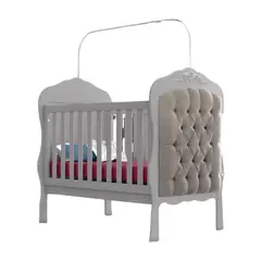 MUNDO BEBE - Cuna Realeza Capitone Beige Mundo Bebé