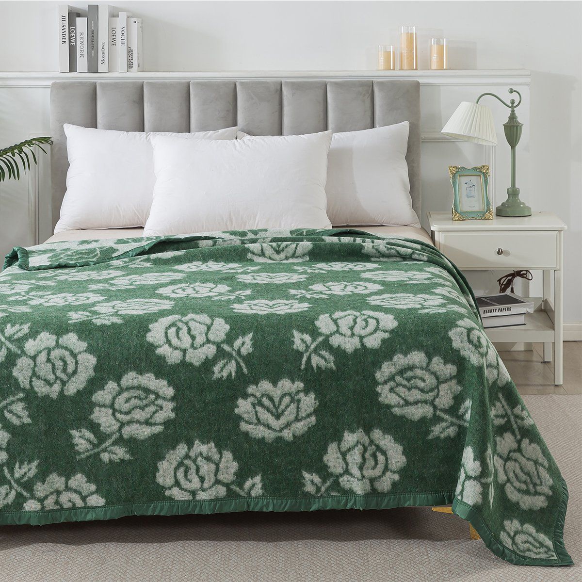 ANDES - FRAZADAS ANDES CLASSIC JACQUARD VERDE 15 PLAZA