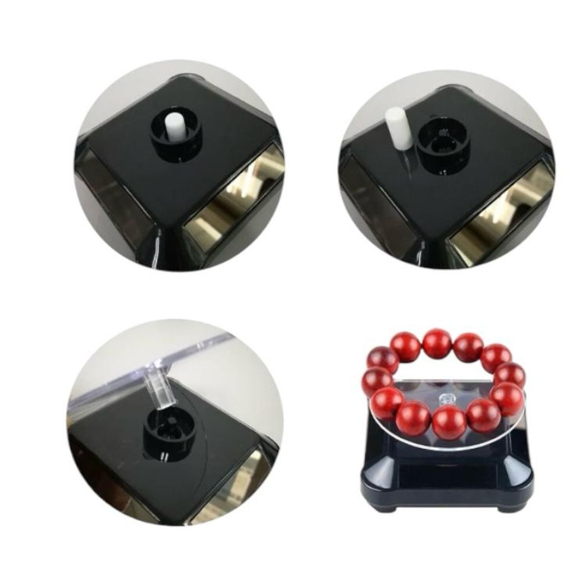 GENERICO - Exhibidor Con Base Giratoria Panel Solar o Pilas Mostrador Joyas