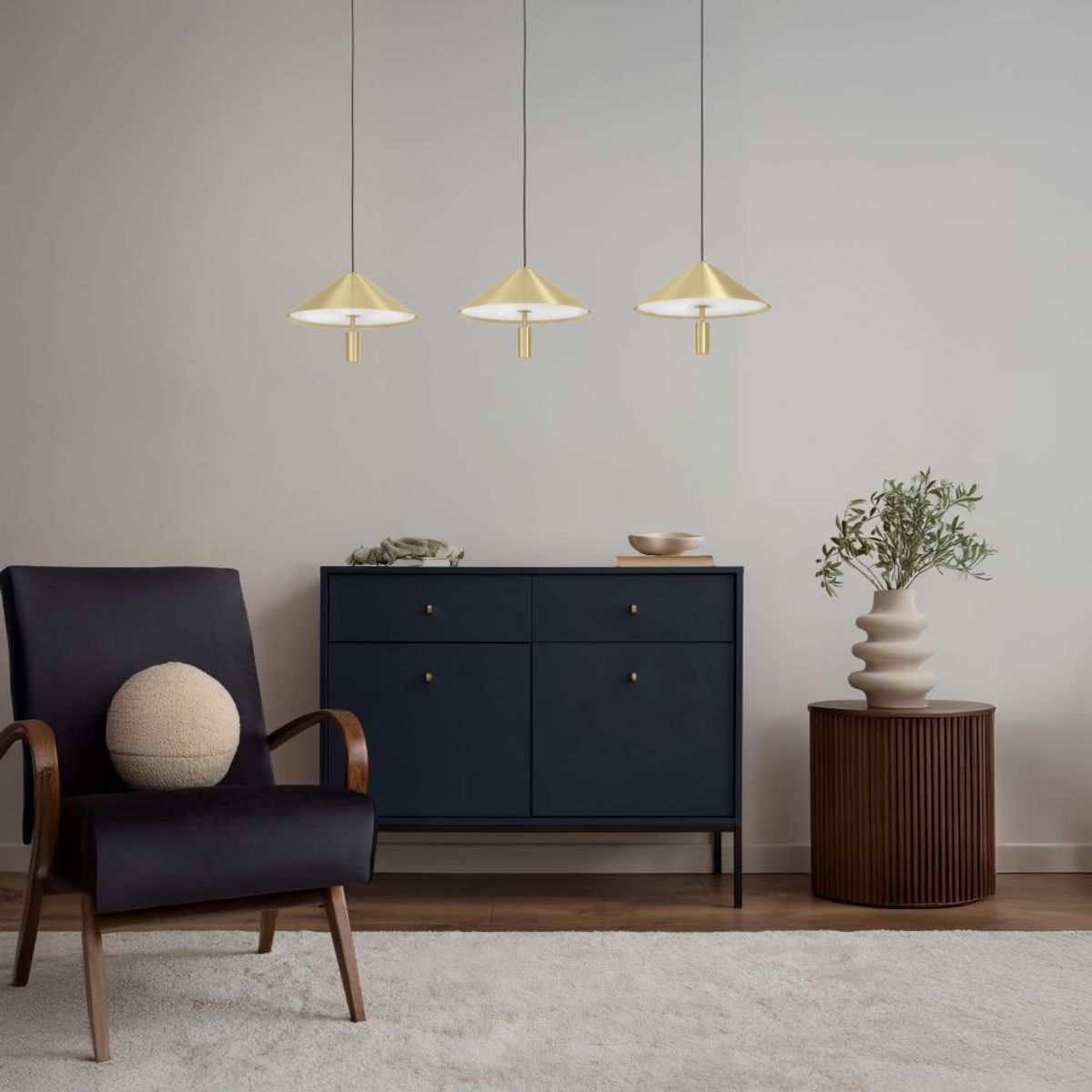 EGLO - Lámpara Colgante Paraguay Acero Negro 3X12W IP20