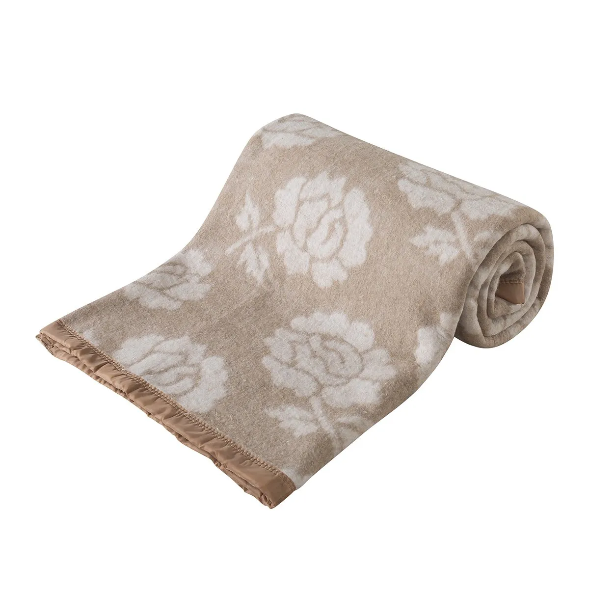 ANDES - FRAZADAS ANDES CLASSIC JACQUARD BEIGE 2 PLAZAS