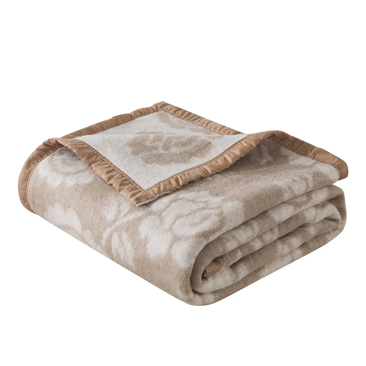ANDES - FRAZADAS ANDES CLASSIC JACQUARD BEIGE 2 PLAZAS