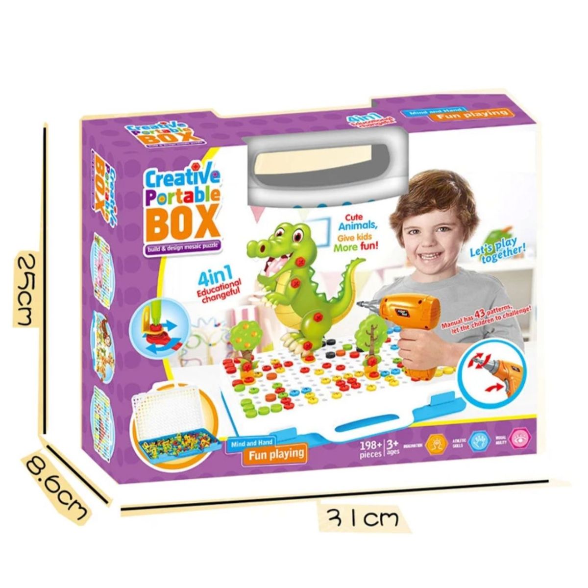 GENERICO - Maleta Interactiva De Herramientas Para Niños 4 In 1 Piezas