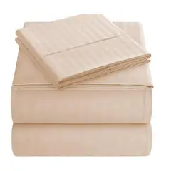 GENERICO - Juego Sábanas De Lujo 2 Plazas Microfibra Ultra Suave 4 Pzas