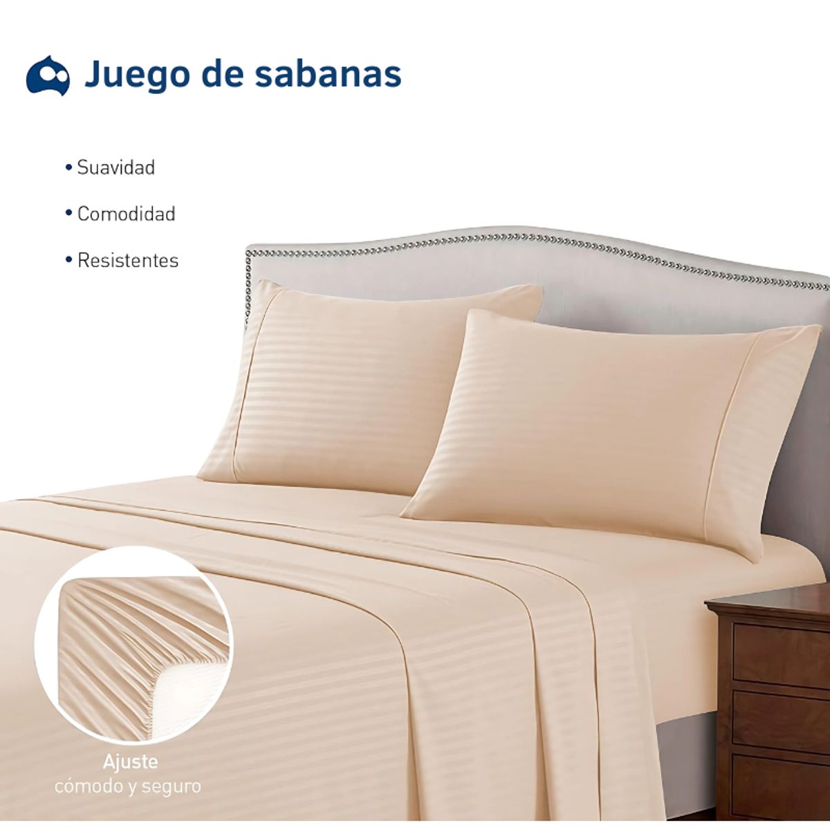 GENERICO - Juego Sábanas De Lujo 2 Plazas Microfibra Ultra Suave 4 Pzas