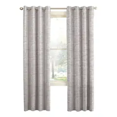 TIENDA EL GARAGE - Cortina Gris Claro Blackout 100%, 2 Paños De 220x140cm Textura Lino