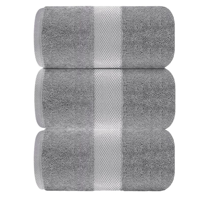 GENERICO - Set 3 Juego Toalla Grande De Baño Toallon De Algodon 70x140 Gris