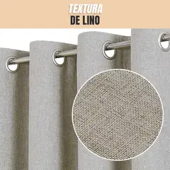 TIENDA EL GARAGE - Cortina Cafe Blackout 100%, 2 Paños De 220x140cm Textura Lino