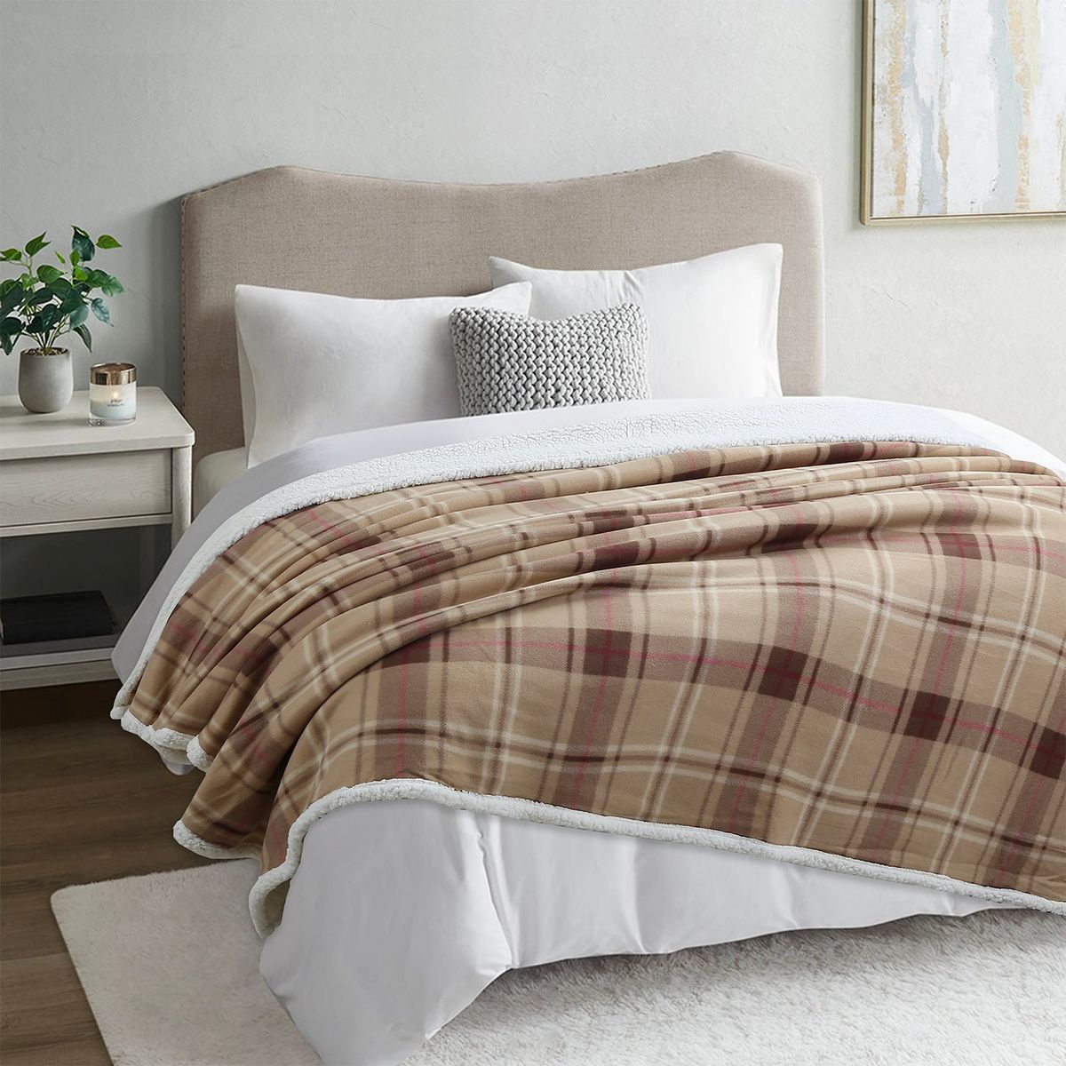 ANDES - FRAZADA ANDES CHIPORRO ESCOCES CAFE 2 PLAZAS