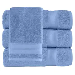 GENERICO - Pack 6 Toalla Cuerpo Mano Cara 100% Algodon Suave Absorbente Azul