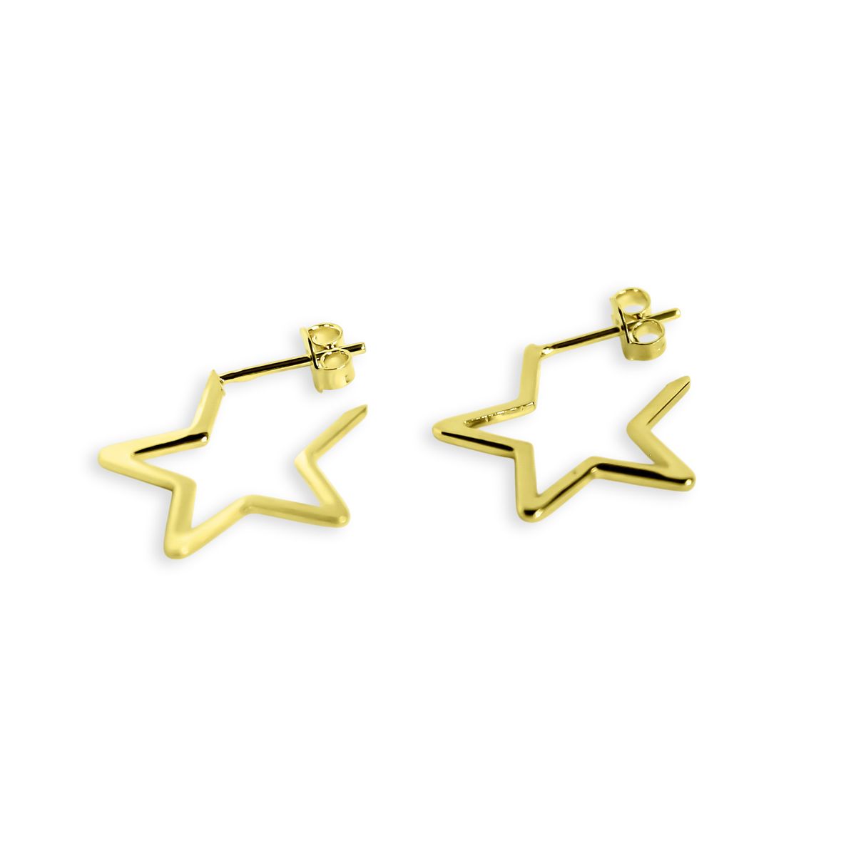 COGGIOLA - Aros Argolla Estrella 20mm Enchapado Oro 18K