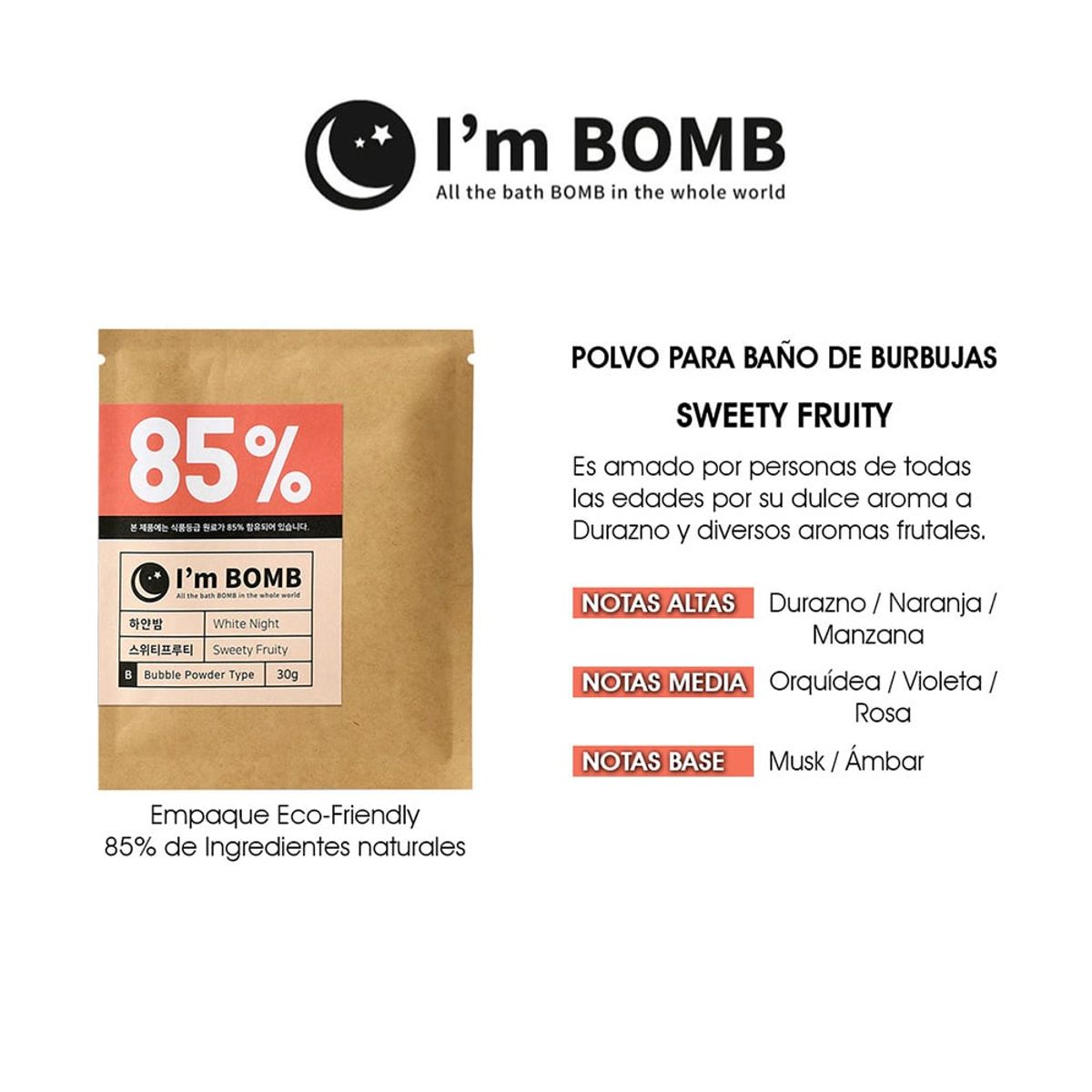 GENERICO - Burbujas De Baño En Polvo Sweety Fruity 30g Im Bomb