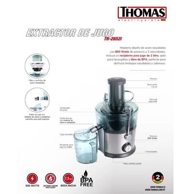 Imagen 2 del producto EXTRACTOR DE JUGO TH-2652i