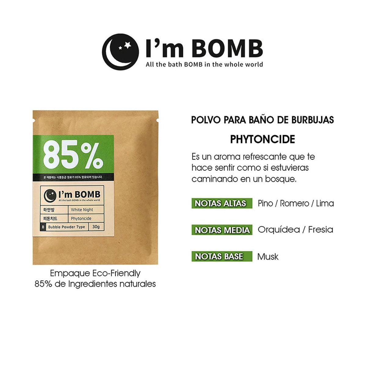I'M BOMB - Burbujas De Baño En Polvo Phytoncide 30g Im Bomb