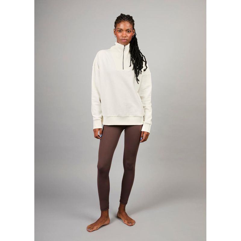 THEA - Poleron Half Zip Nott White