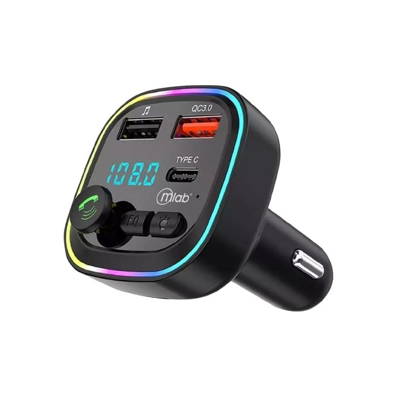 MLAB - Transmisor MLAB FM BT 12V-24V + Cargador Rápido 20W 2USB