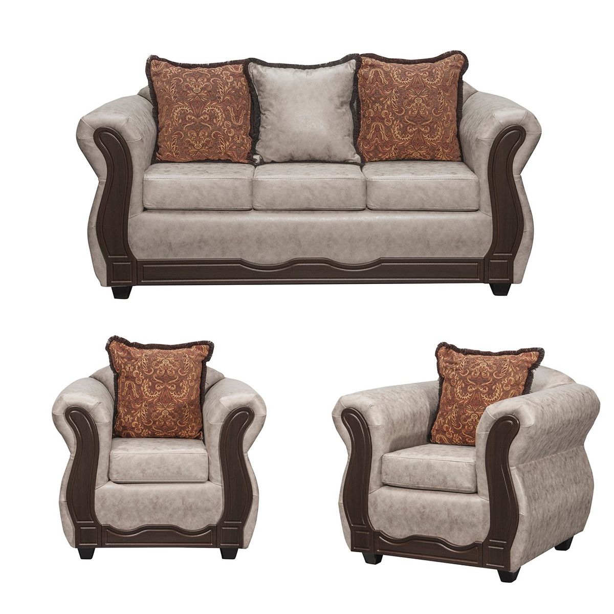 GENERICO - Juego de Living 3 1 1 Sofia PU Crema