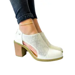 PAND G - Botín Blanco Charol Mujer