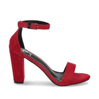 Sandalia Mujer Taco Rojo 86123