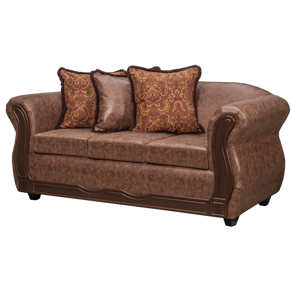 BLACK FACTORY - Sofá 3 Cuerpos Sofia PU Cafe