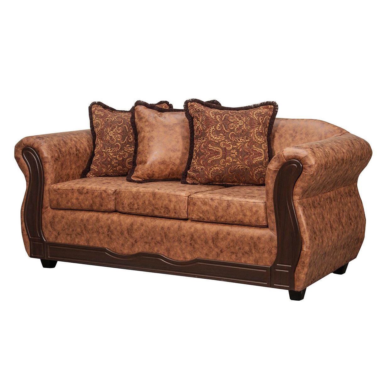 BLACK FACTORY - Sofá 3 Cuerpos Sofia PU Terracota