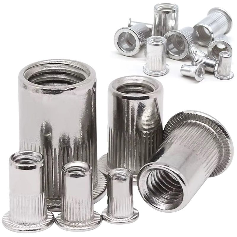 GENERICO - 120 Tuerca Remachable M6 A M12 Acero Inox Remache Ciego